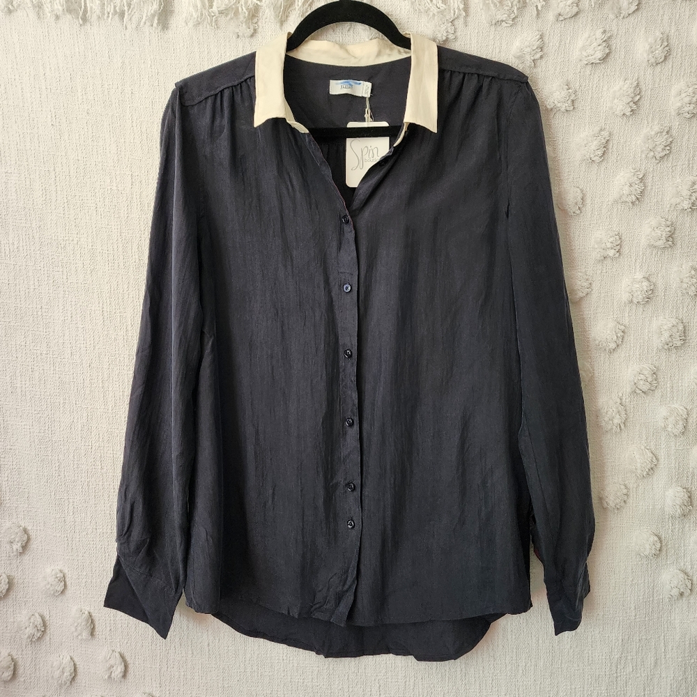 Closed Navy Silk Blouse